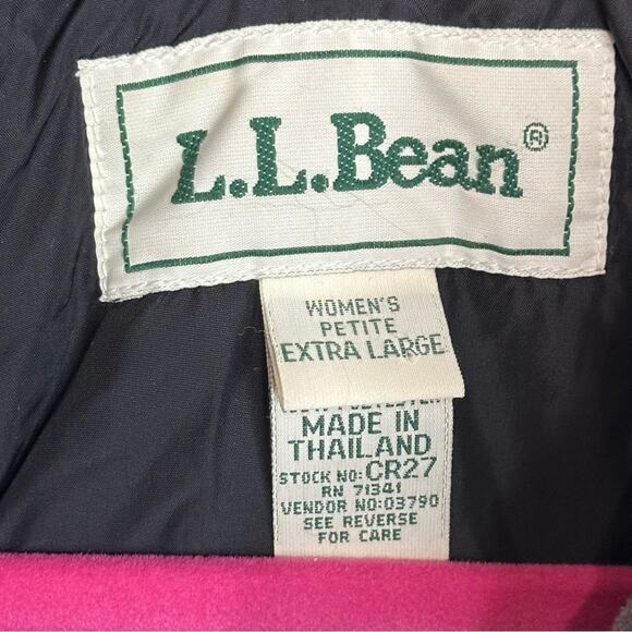 LL Bean Women’s Navy Blue Pullover Jacket Coat Hood Size XL P synthetic Down VTG - Picture 2 of 16